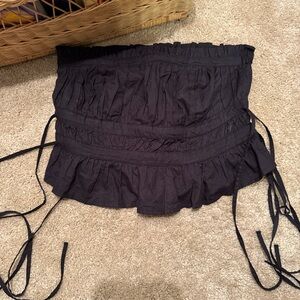 Free People Black Ruched Tube Top